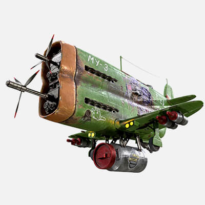 Stylized Green Airplane
