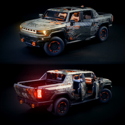 HUMMER EV 2022 &ndash Inferno Beast Livery - Rigged