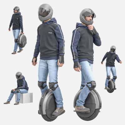 Man With Electric Unicycle