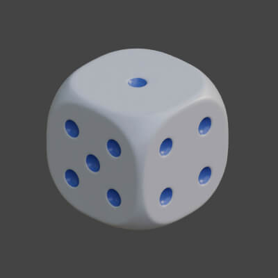 White Dice with Blue Dots