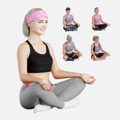 Woman Practicing Yoga in Lotus Position