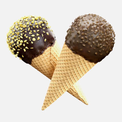 Ice Cream Cones With Nuts