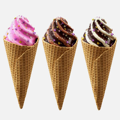 Ice Cream Cones With Topping