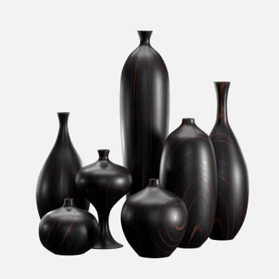 Turned Blackwood Vases