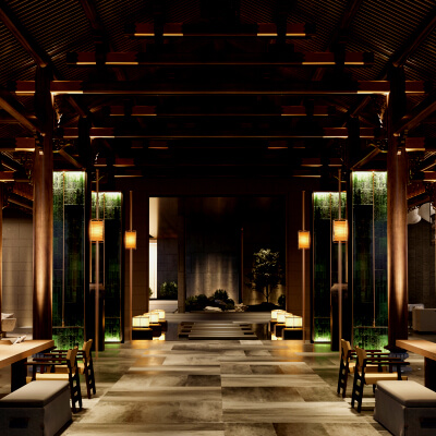 Chinese Style Hotel Lobby