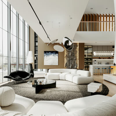 Italian Villa Living Room Design