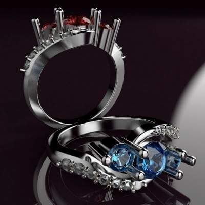 3 Stones Engagement Ring