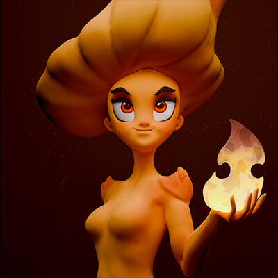 Flame Girl Stylized