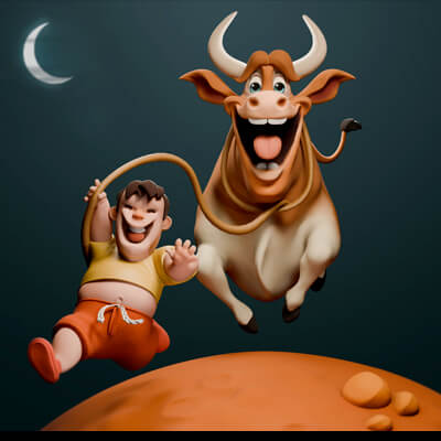 Stylized Cow and The Character