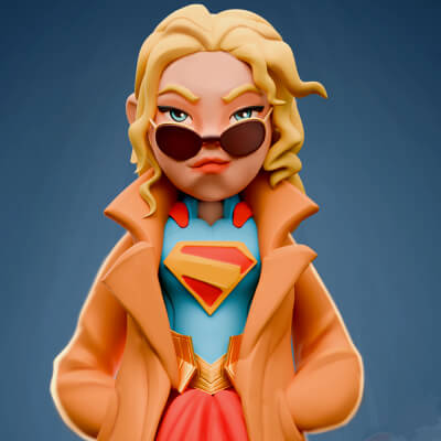 Supergirl Figurine 3D Print Model