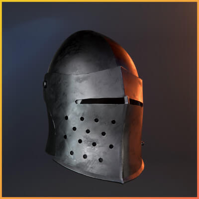 Bascinet with 4 skins