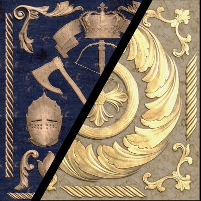 Heraldic and Ornament Alphas Pack