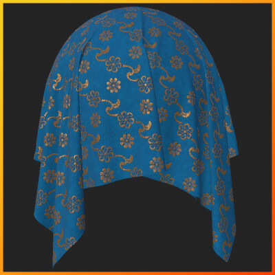 Medieval Fabric With Gold Sewings