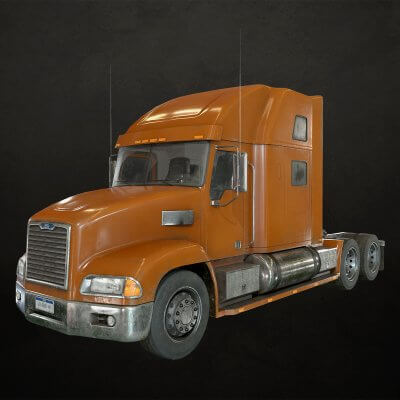 Semi Truck Tractor - Orange