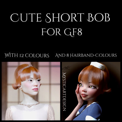 Cute Short Bob Hair for G8F