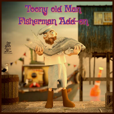 Toony Old Man Fisherman Add-On