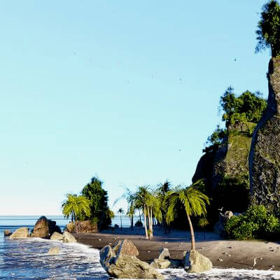 Rocky Atoll - The Castaway in Blender