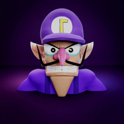 Waluigi - Super Mario Bust