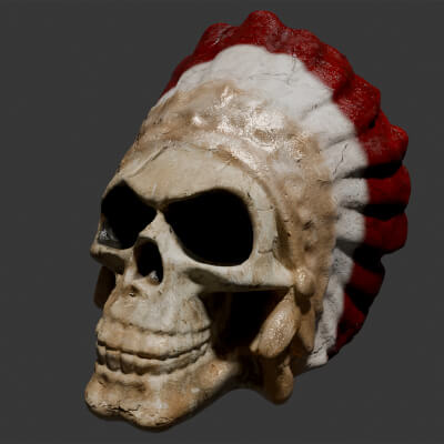 Indian Skull Sculpture