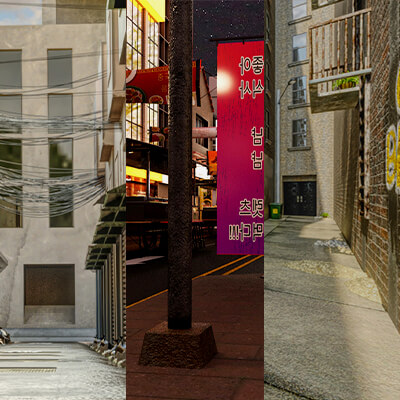 DAZ Content Bundle Three Street DAZ Environment