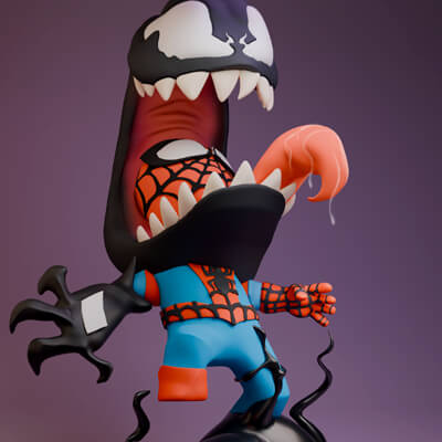 Spiderman X Venom Chibi Style