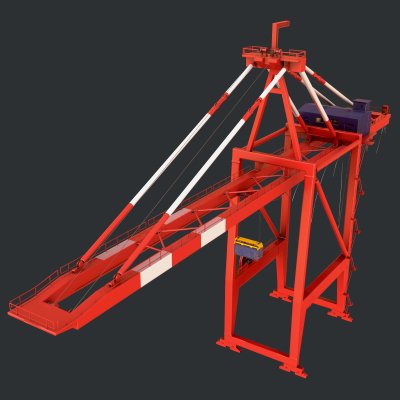 Quayside Container Crane Version 1 - Red White