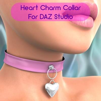 Heart Charm Collar for DAZ Studio