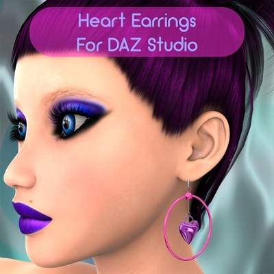 Heart Earrings for DAZ Studio