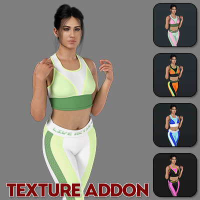 Slide3D Texture Addon for Fitness Freak Outfit