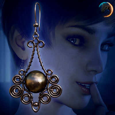 TA Vifer Earrings for Genesis 8 and 8.1 Female